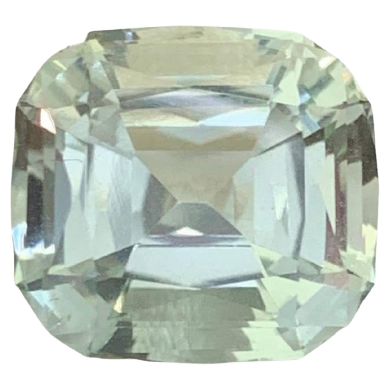 9.25 Carat Natural Loose Greenish Amethyst Stone Cushion Cut African Gemstone (pierre précieuse africaine)