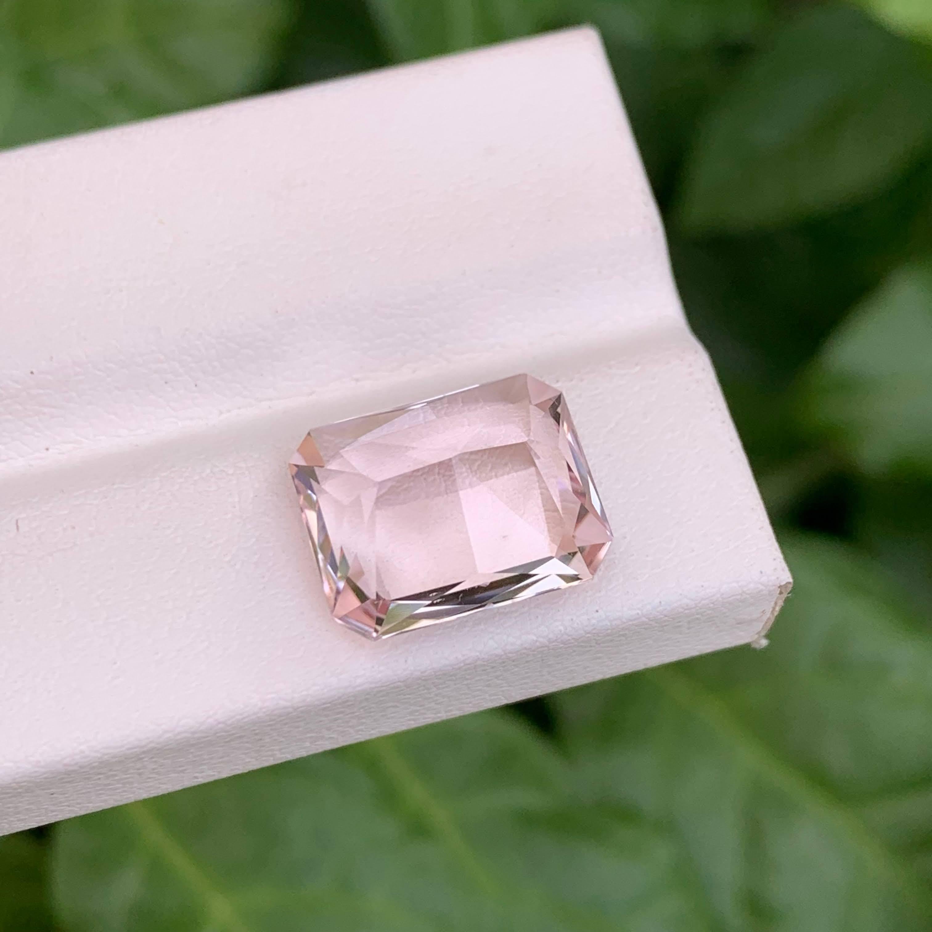 9,25 carati di Morganite rosa naturale sciolta, pietra tagliata a forbice, gemma afgana in vendita 4