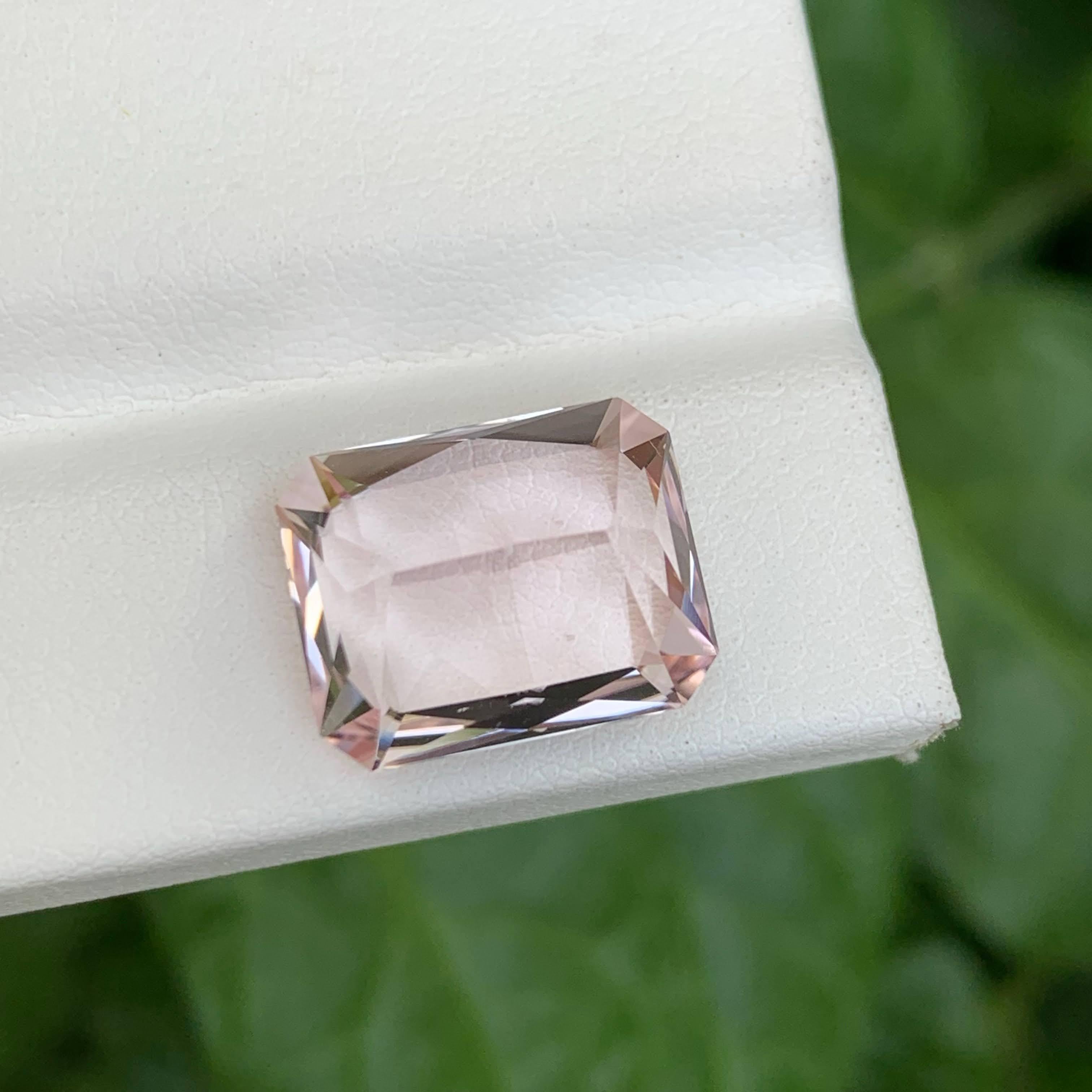 9,25 carati di Morganite rosa naturale sciolta, pietra tagliata a forbice, gemma afgana in vendita 5