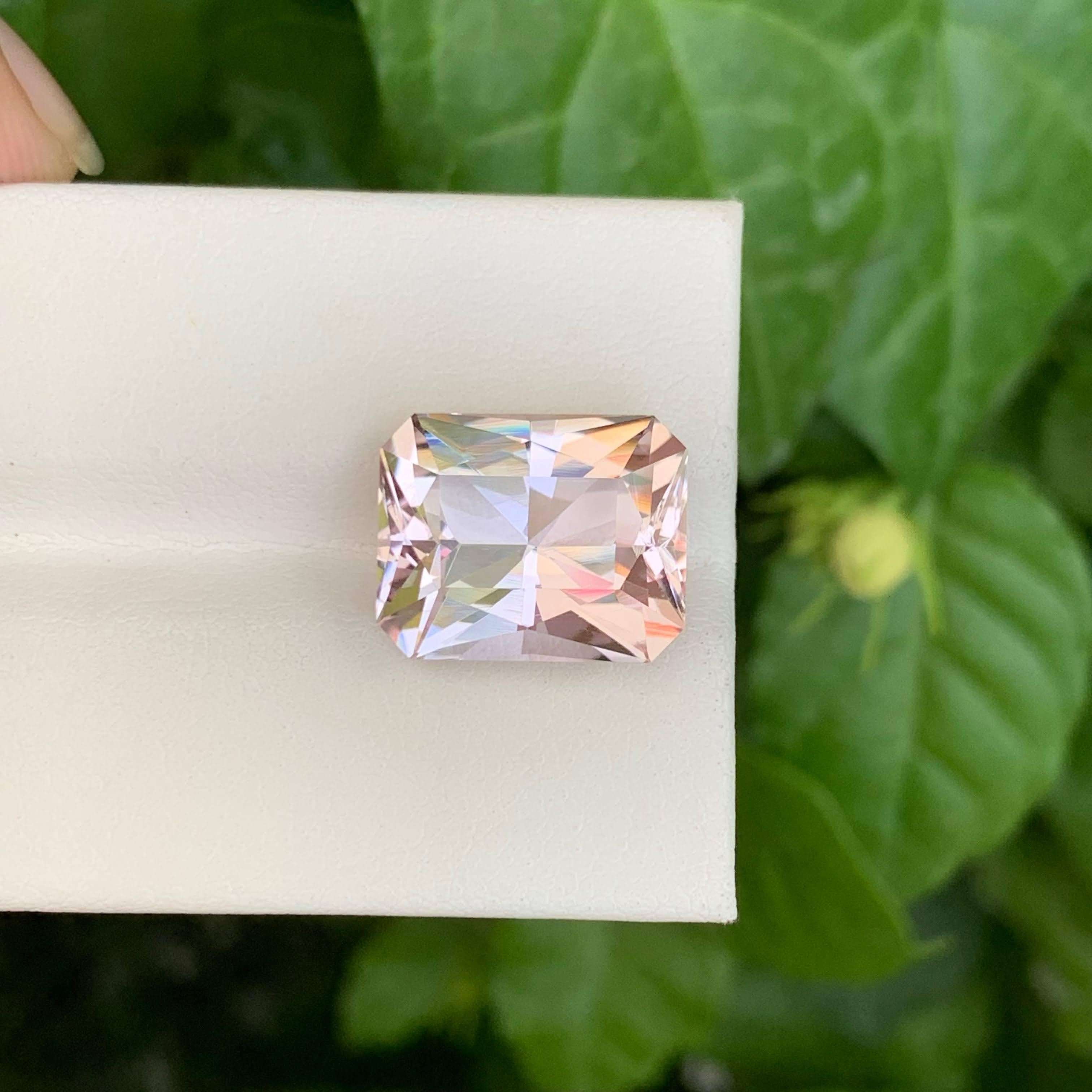 9,25 carati di Morganite rosa naturale sciolta, pietra tagliata a forbice, gemma afgana in vendita 3