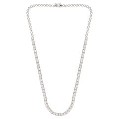 Collana con catena tennis in oro bianco 14K da 9,25 carati SI Clarity HI Color Diamond