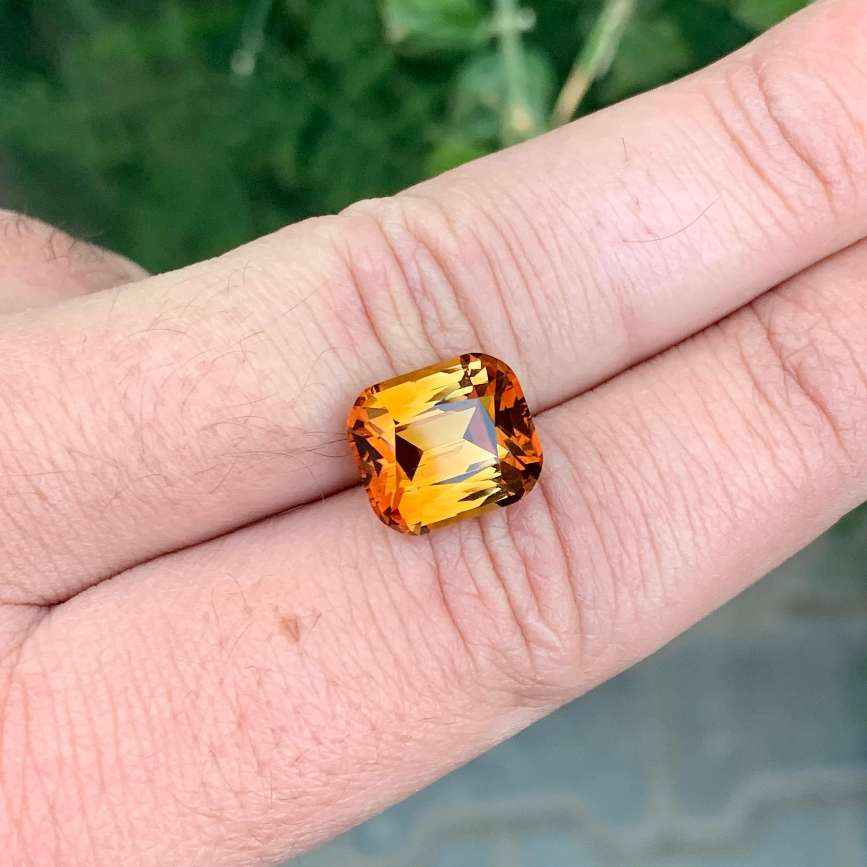 9.25 Carat Stunning Loose Heated Topaz Cushion Shape Gem For Sale 5