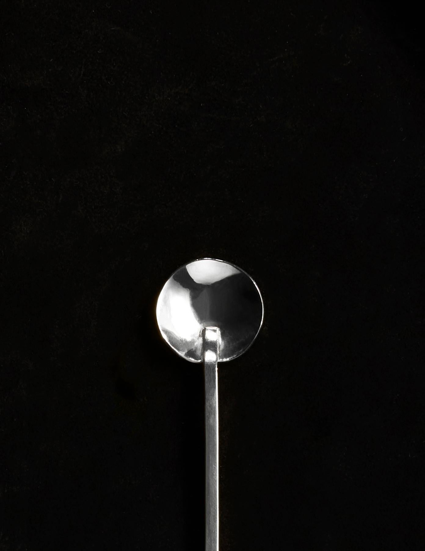 .925 Modern Silver Espresso / Demitasse Spoon  In New Condition For Sale In Brooklyn, NY
