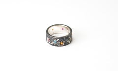 925 Oxidized Silver Multi-color Tourmaline Ring