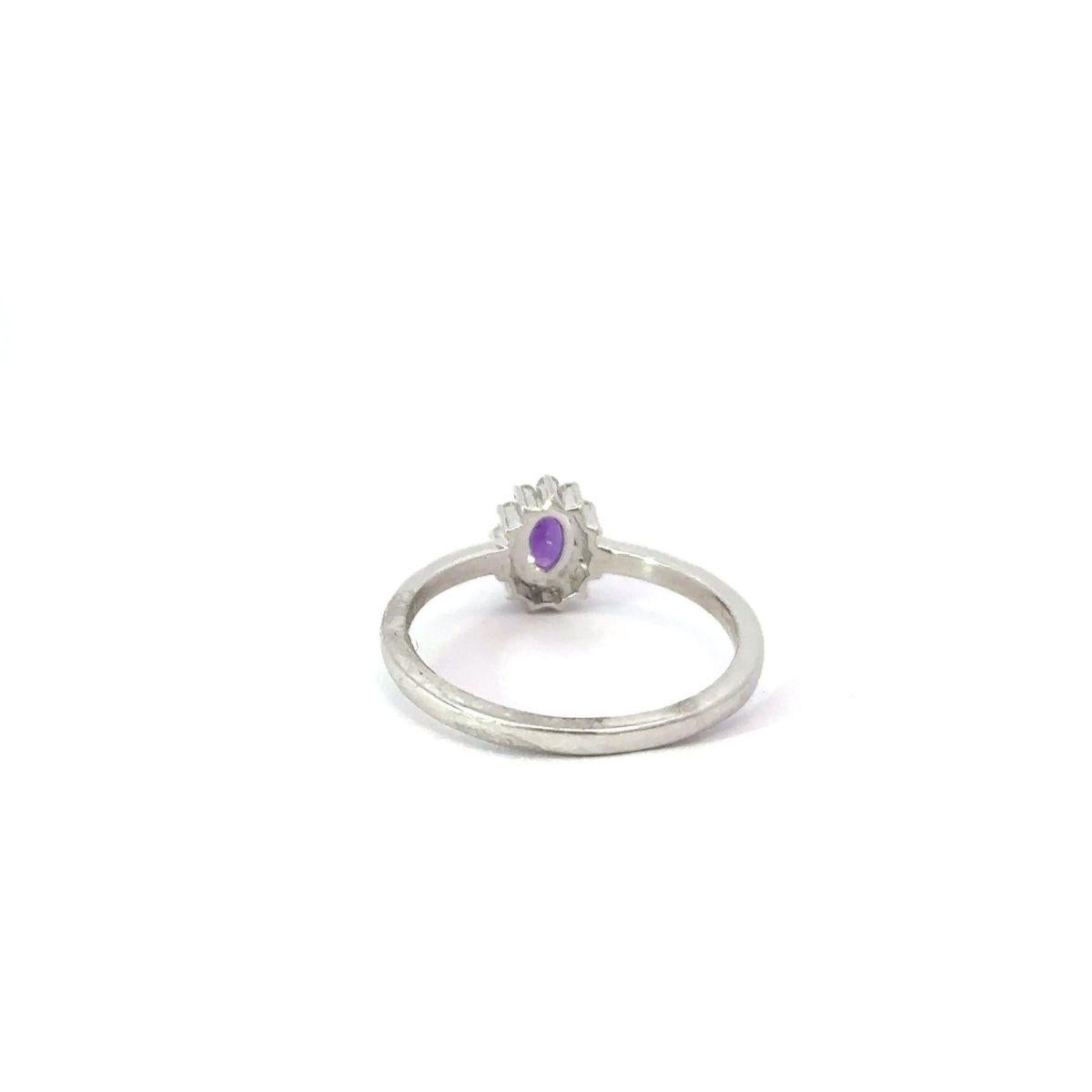 in vendita:  Anello in argento con ametista, pietra di febbraio, zirconi a grappolo per tutti i giorni, per la mamma 8