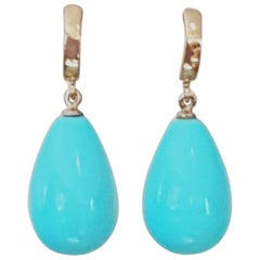 925 Silver and Composite Turquoise Elegant Dangle Earrings