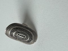 Ovaler 925 Silber Kaviar-Scheibenring