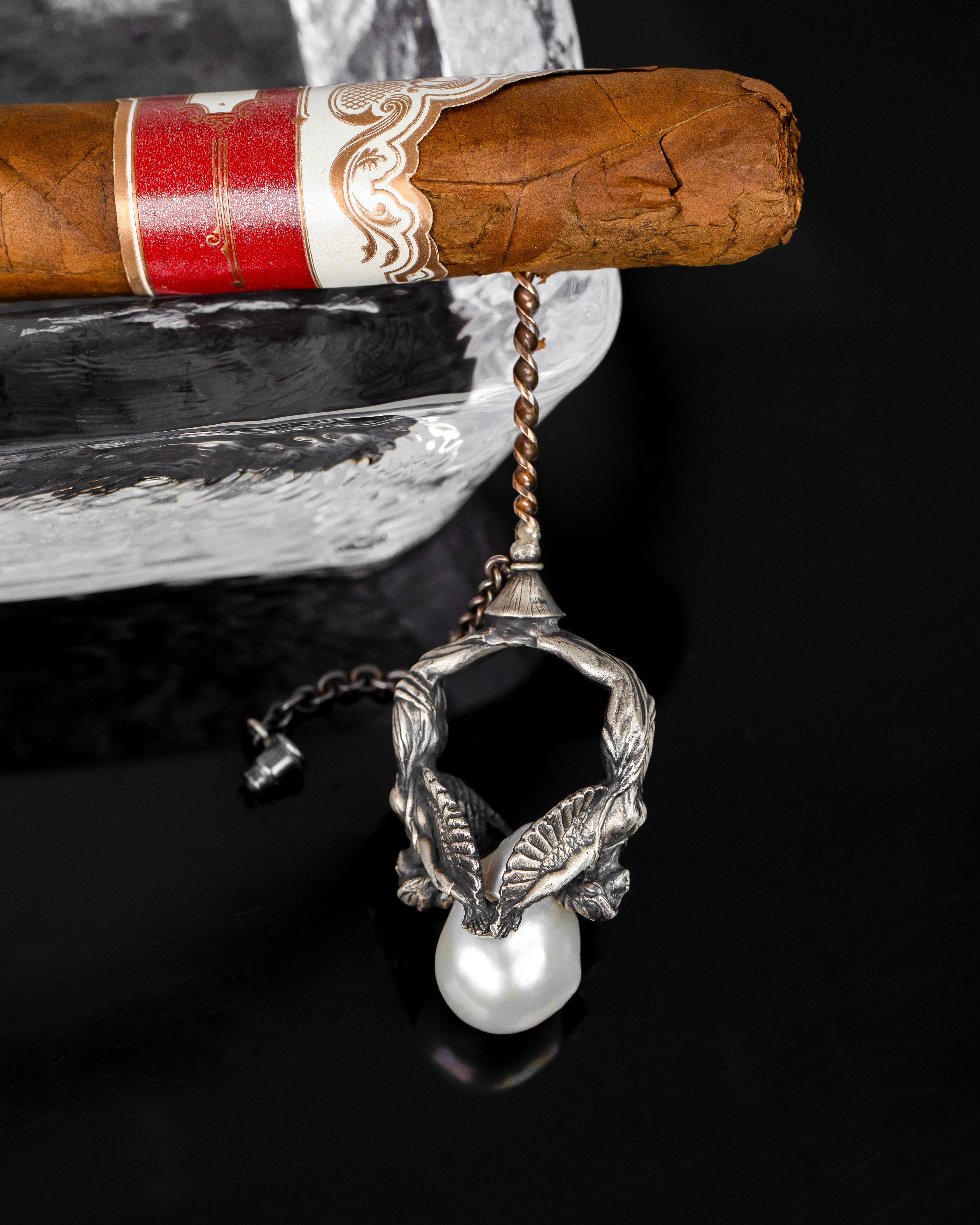 Porte-cigares 925, outil pour cigares, épingle à cigare, épingle à cigare de collection ancienne en vente 1
