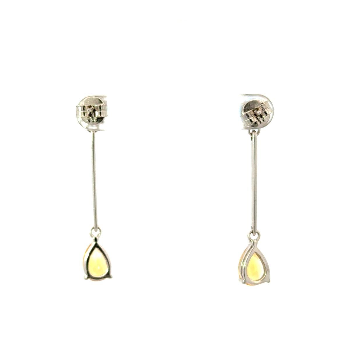 925 Silver Citrine Blue Topaz Long Dangle Drop Earrings for Wedding Gift For Mom For Sale 2