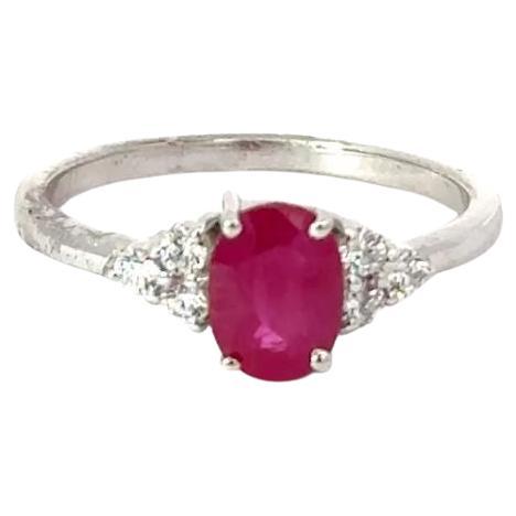 Anello Promessa fatto a mano in argento 925 con rubino delicato e CZ per il regalo alla mamma