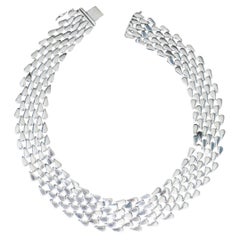 925 Silver Drop Design Link Necklace