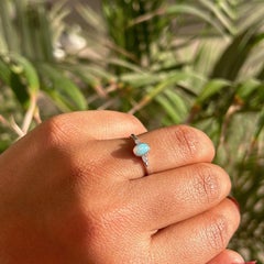 Anillo de plata 925 con ópalo natural y circonita cúbica para uso diario Regalo para pareja