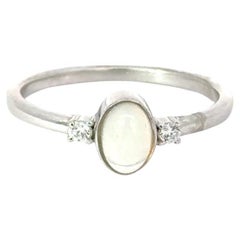 Opale naturale in argento 925 con zirconi Anello da indossare tutti i giorni per il regalo della mamma