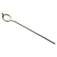 Modern Sterling Silver Olive Spoon 