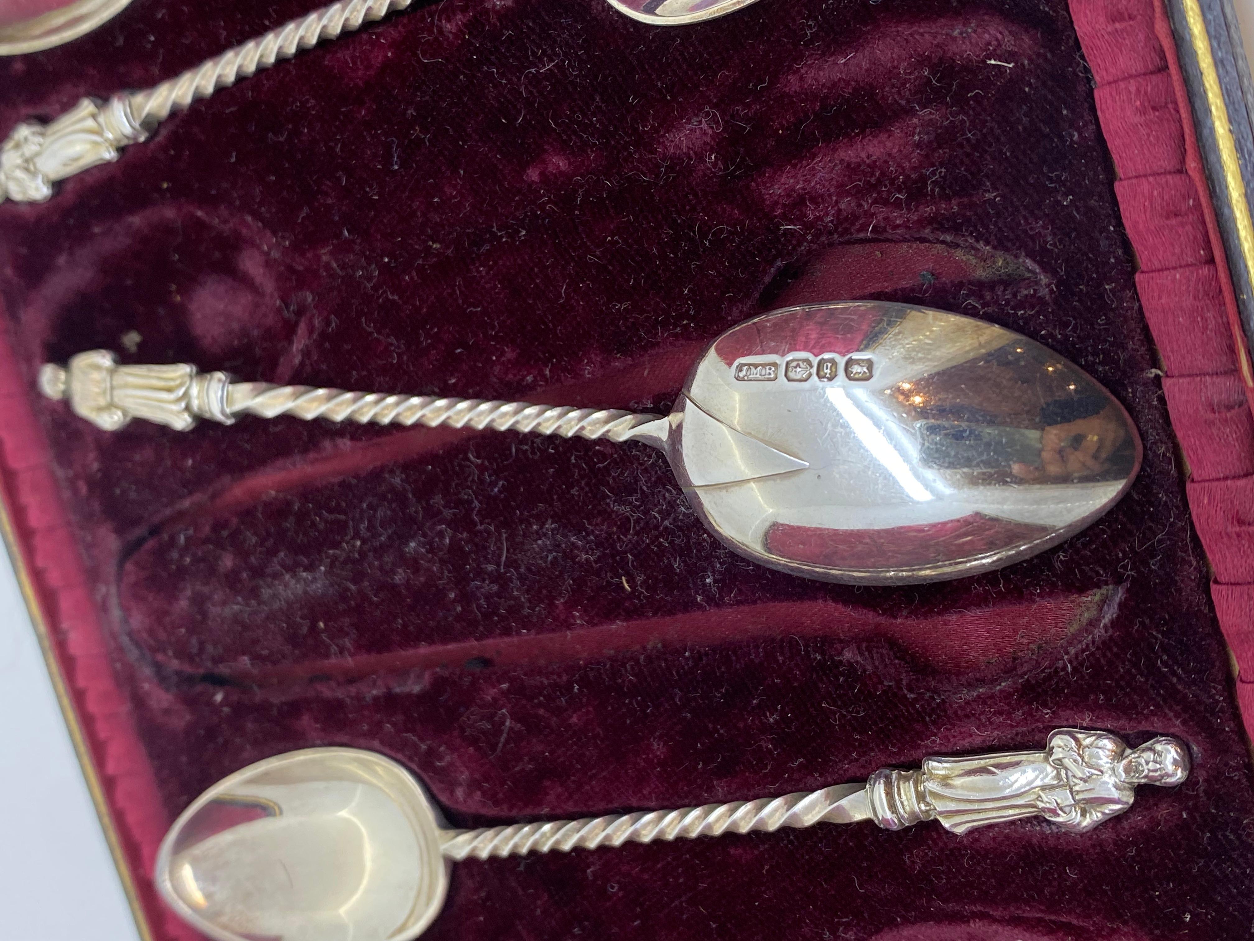 925 Silver Set of Tea Spoons (x 6) & Tongs, Birmingham, c1898, 