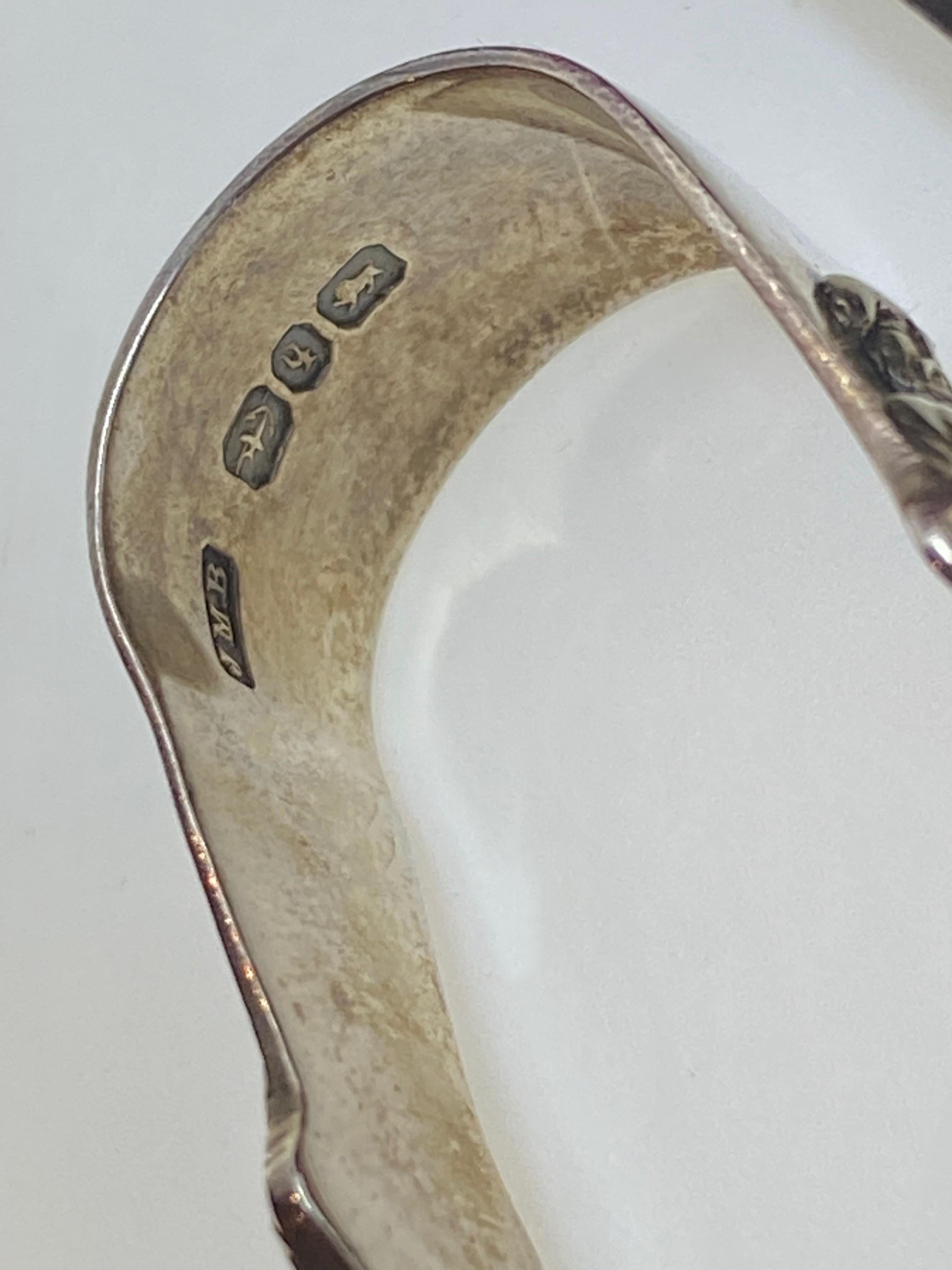 Vittoriano 925 Silver Set of Tea Spoons (x 6) & Tongs, Birmingham, c1898, 