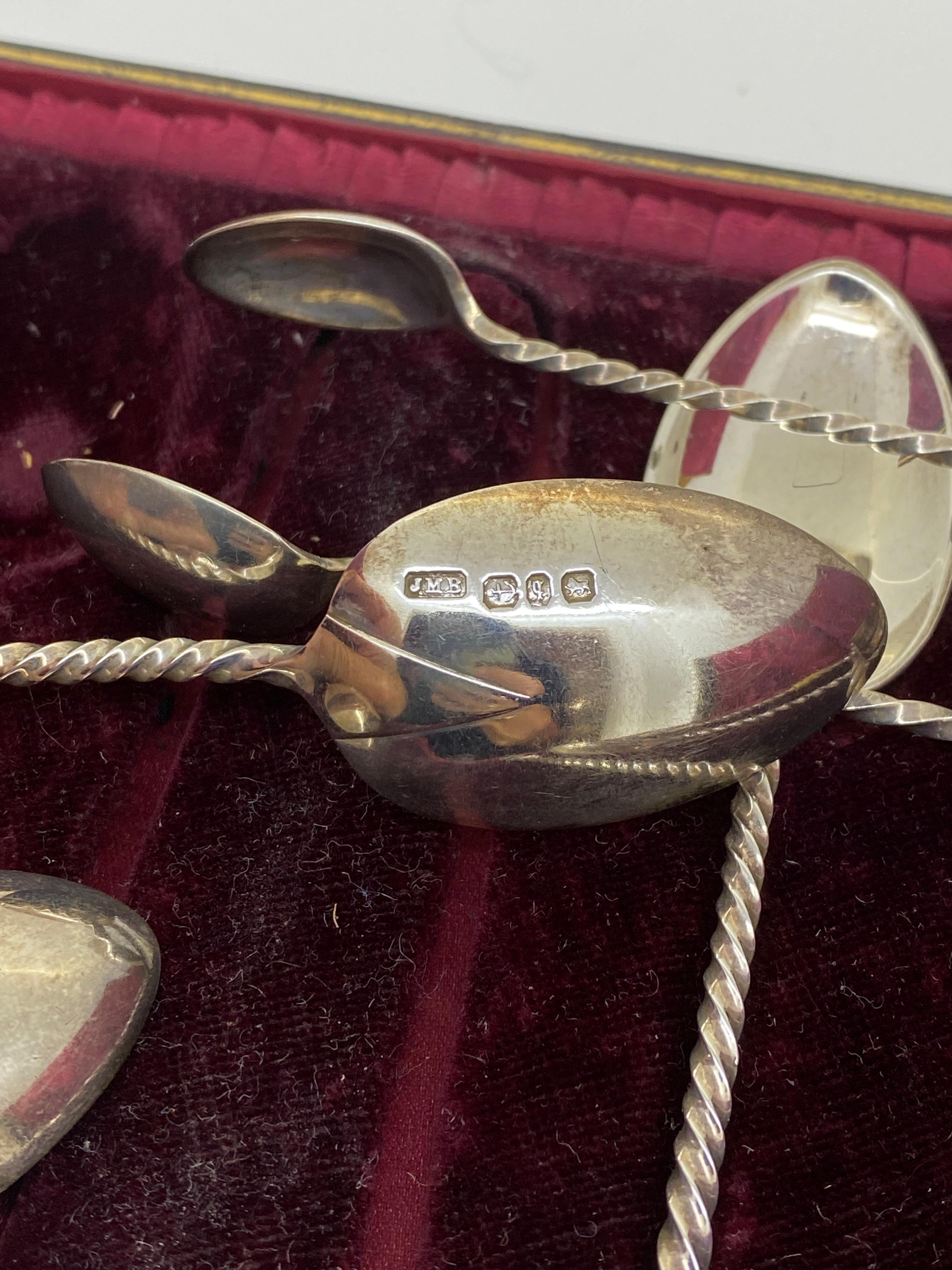 925 Silver Set of Tea Spoons (x 6) & Tongs, Birmingham, c1898, 