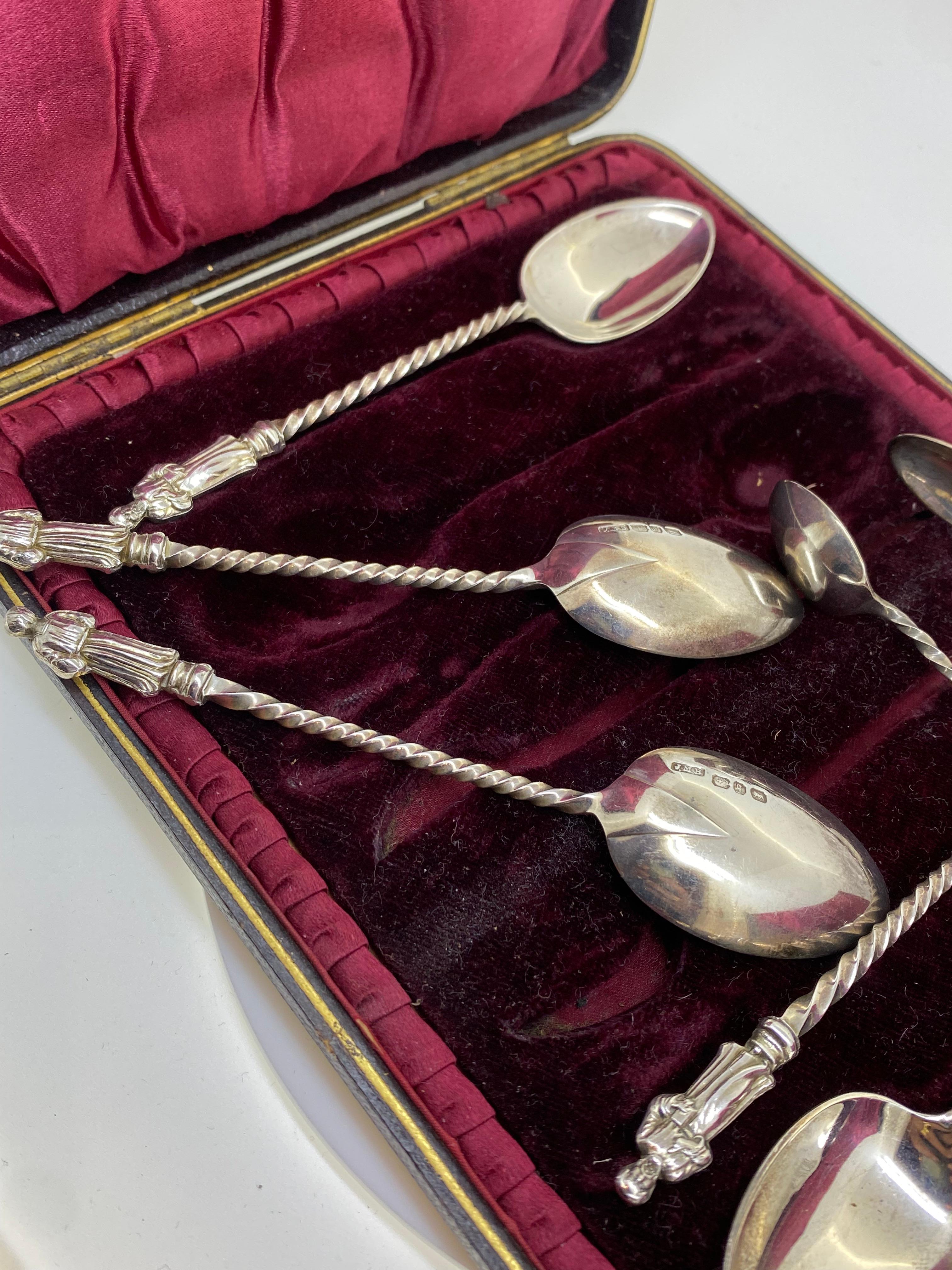 925 Silver Set of Tea Spoons (x 6) & Tongs, Birmingham, c1898, 