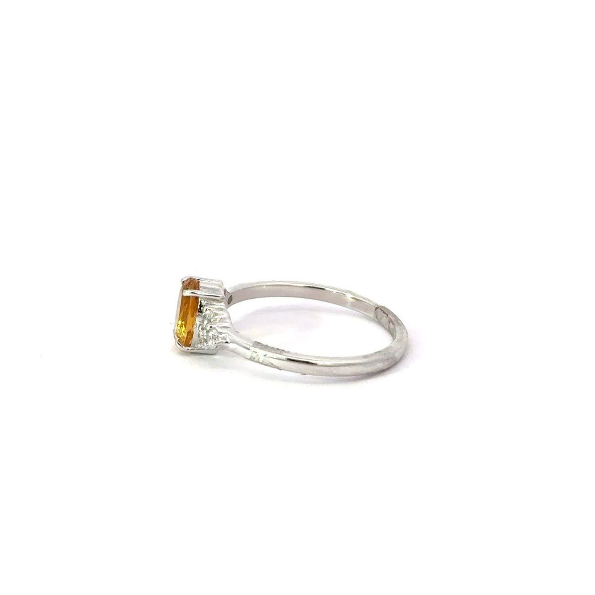 For Sale:  925 Silver Solitaire Oval Citrine and CZ Handmade Ring for Anniversary Gift 3