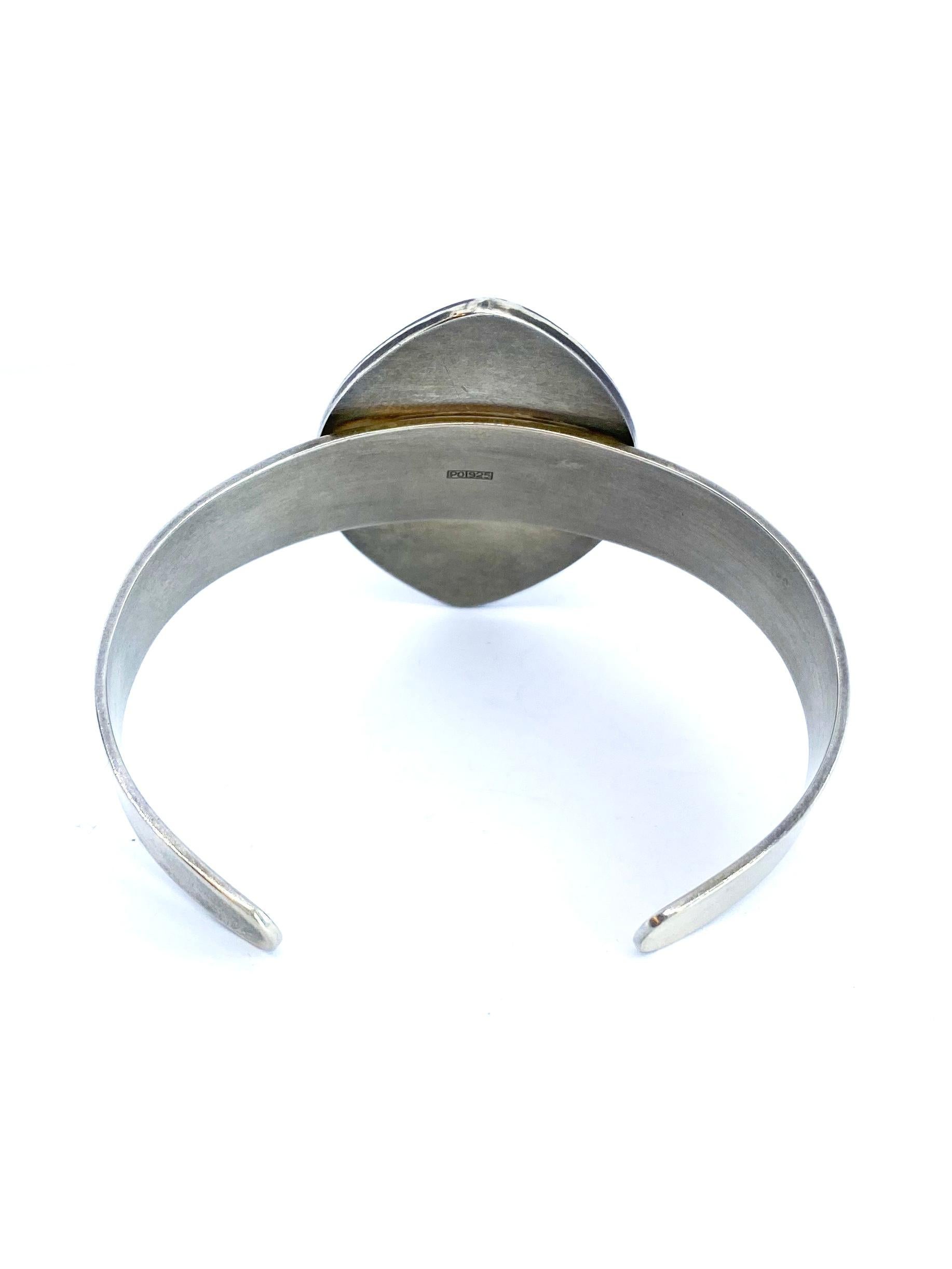 Modernist 925 Silver Turku Finland Pekka Piekäinen Platin Oro Jewelry Bracelet For Sale