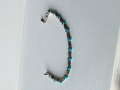 925 Silver Turquoise Marcasite Bracelet
