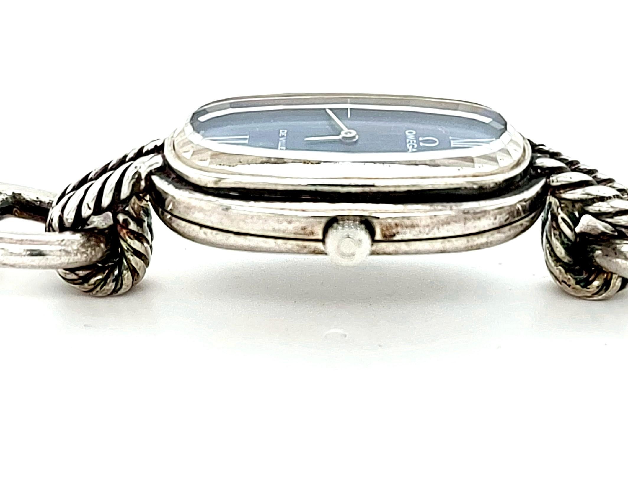 925 Silver Vintage Set Omega De Ville Watch, Bracelet, Necklace from 1970s 2