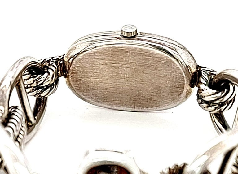 925 Silver Vintage Set Omega De Ville Watch, Bracelet, Necklace from 1970s For Sale 7