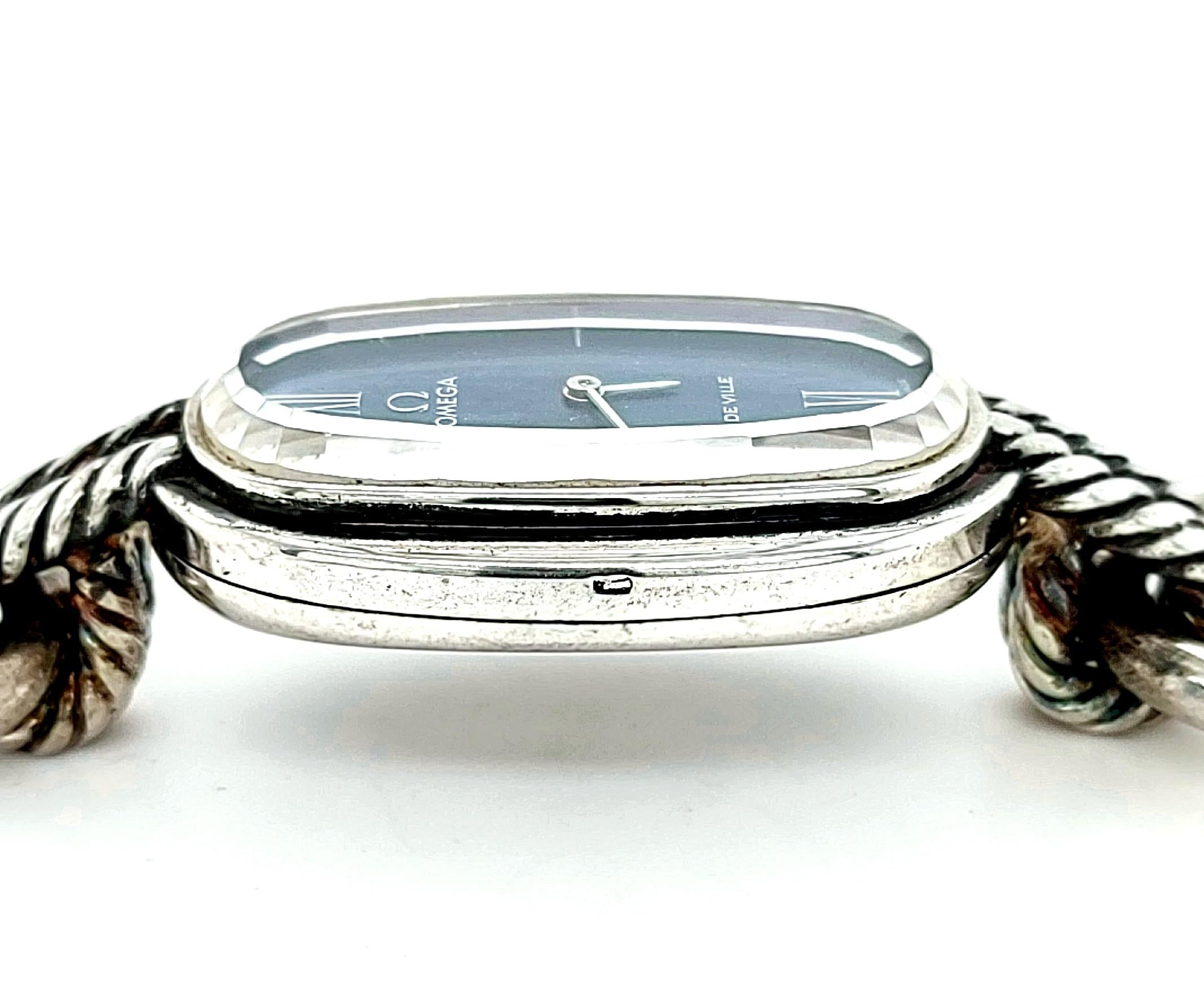 925 Silver Vintage Set Omega De Ville Watch, Bracelet, Necklace from 1970s 1