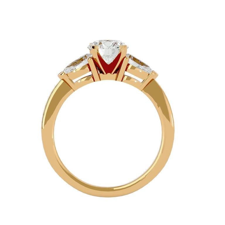 For Sale:  Gold Plated Moissanite Three Stone Engagement Ring in Silver Jewelry for Her 11
