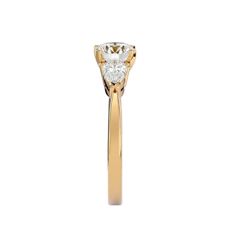 For Sale:  Gold Plated Moissanite Three Stone Engagement Ring in Silver Jewelry for Her 3