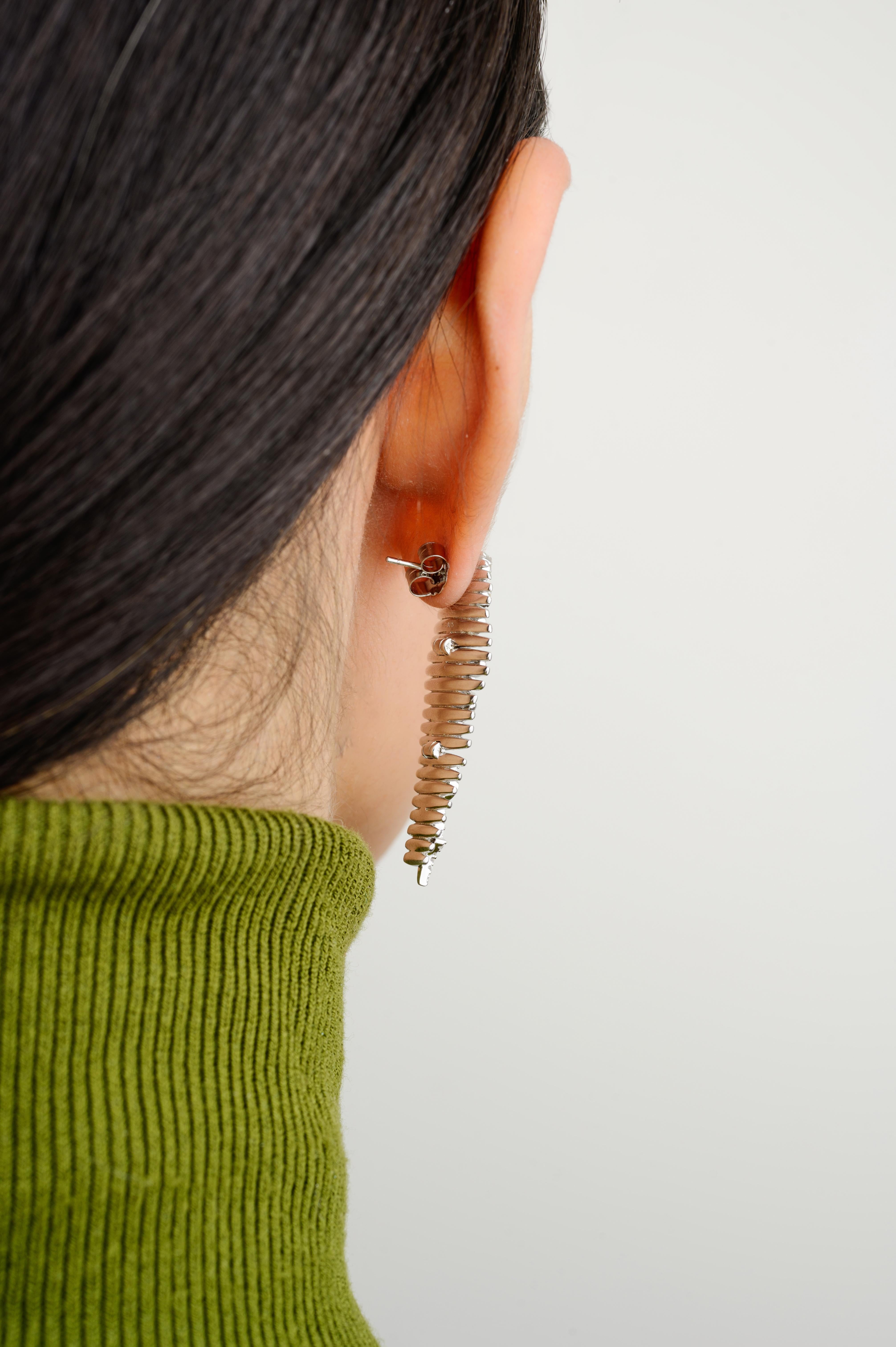 925 Silver Zircon Feather Partywear Dangle Earrings Fashion Jewelry for Mom Gift For Sale 2