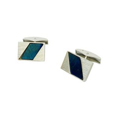 Vintage 925 Sterling Finland Cufflinks Spectrolite