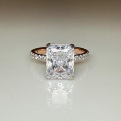 925 Sterling Radiant Cut rings Beautiful Wedding Anniversary Gift