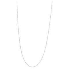 Collier unisexe de perles en argent sterling .925 de 0,7 mm, fin et délicat, avec une chaîne de perles.