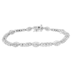 .925 Sterling Silver 1 1/2 Carat Diamond Tennis Link Bracelet