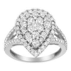 .925 Sterling Silver 1 1/2 Cttw Diamond Cluster Ring (H-I Color, I1-I2 Clarity)