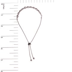 .925 Sterling Silver 1/10 Carat Diamond Heart Link Bolo Bracelet