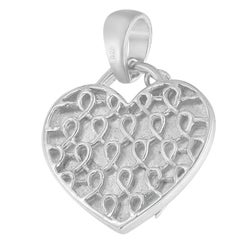 .925 Sterling Silver 1/10 Carat Diamond Heart Pendant Necklace