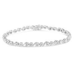 .925 Sterlingsilber 1/10 Karat Diamant-Gliederarmband