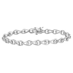 .925 Sterlingsilber 1/10 Karat Gesamtkaratgewicht Miracle-Set Diamant-Gliederarmband in Birnenform