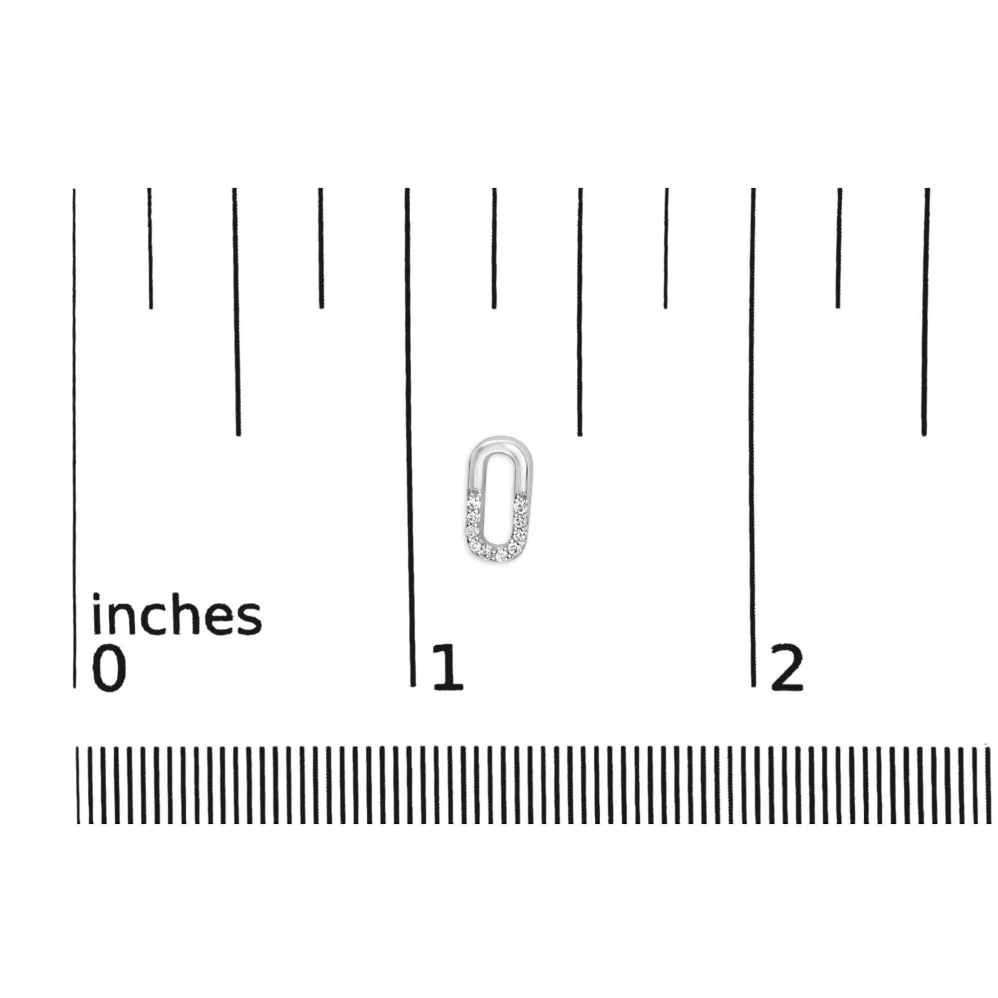 Clous d'oreilles Paperclip en argent sterling 925 avec diamants 1/10 Neuf - En vente à New York, NY