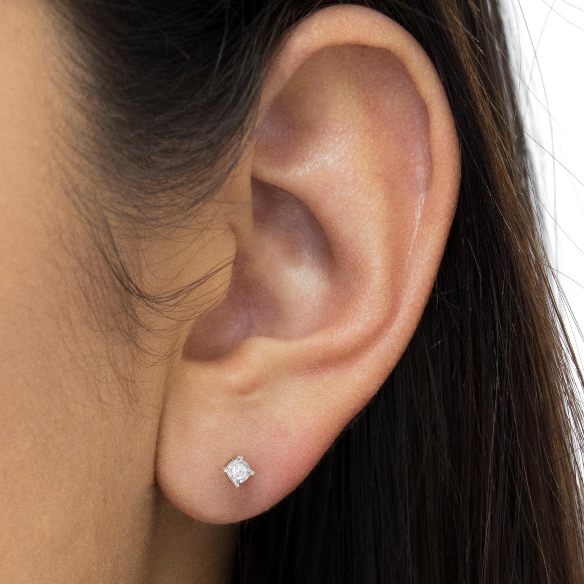 1/2 carat diamond earrings sterling silver