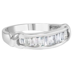 .925 Sterling Silver 1/2 Carat Diamond Channel Set X-Station Wedding Ring