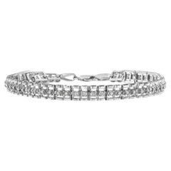 .925 Sterling Silver 1/2 Carat Diamond Double-Link Tennis Bracelet