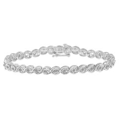 .925 Sterling Silver 1/2 Carat Diamond Link Bracelet