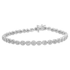 .925 Sterling Silver 1/2 Carat Miracle Set Diamond Milgrain Style Link Bracelet