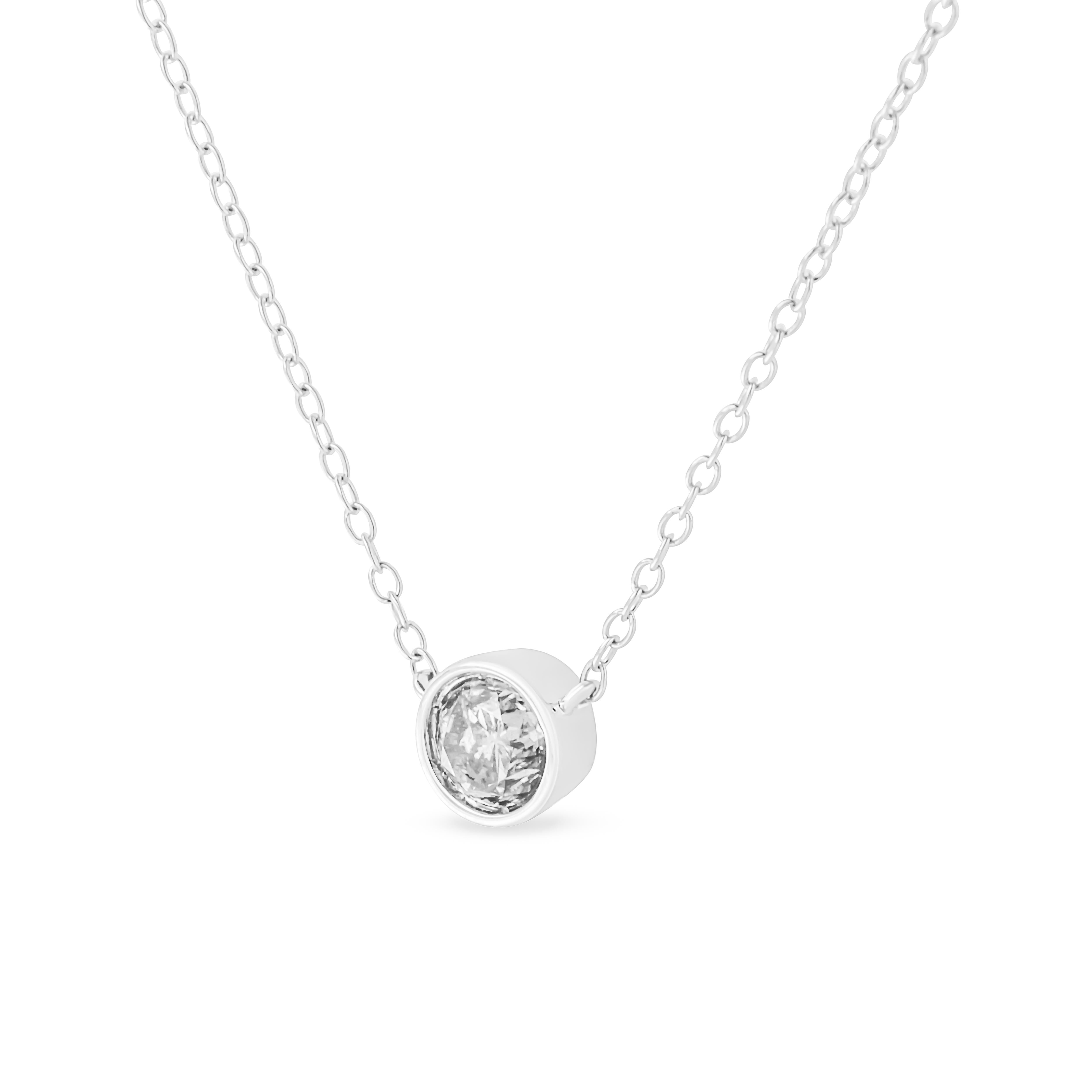 1/2 carat diamond bezel necklace