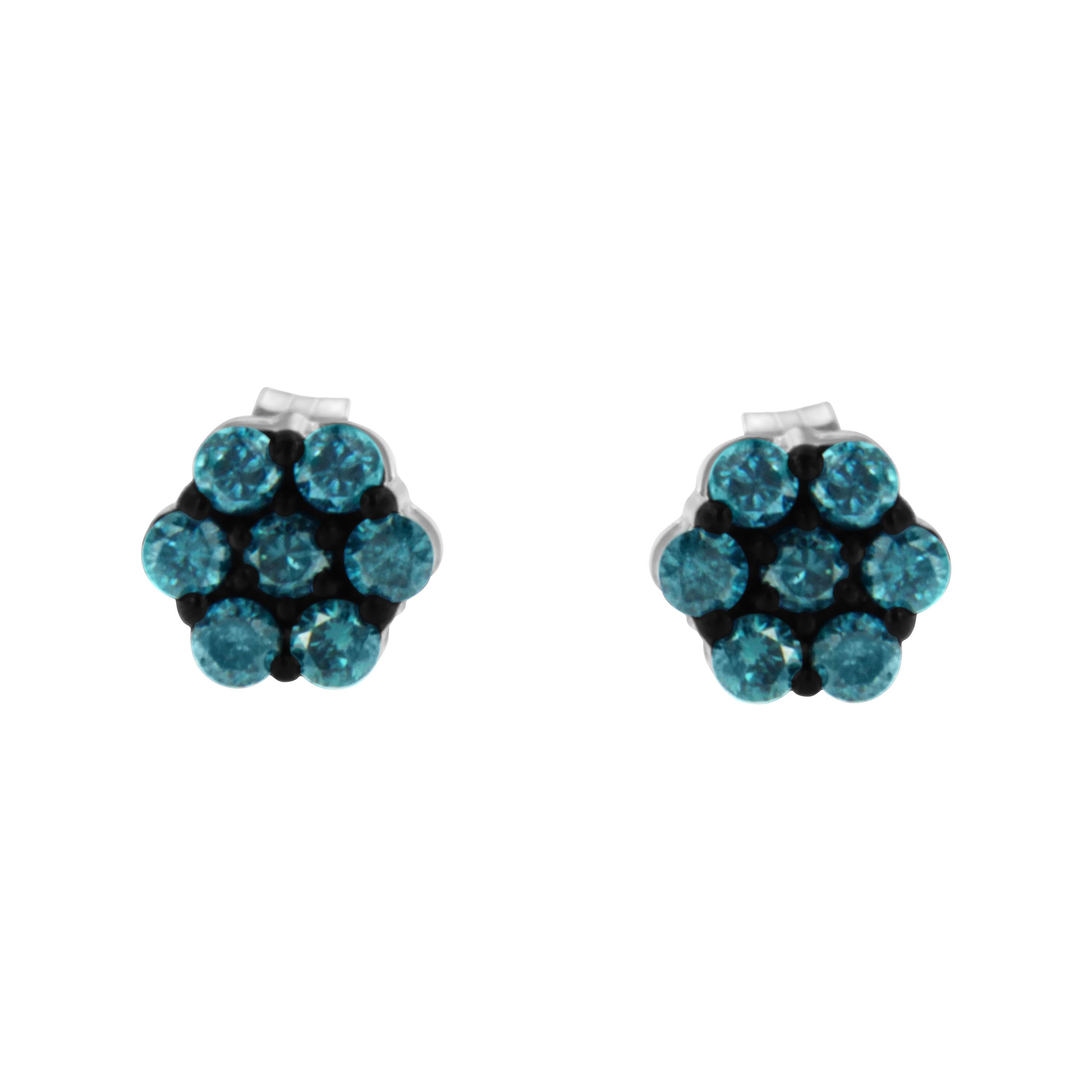 1/2 carat blue diamond earrings