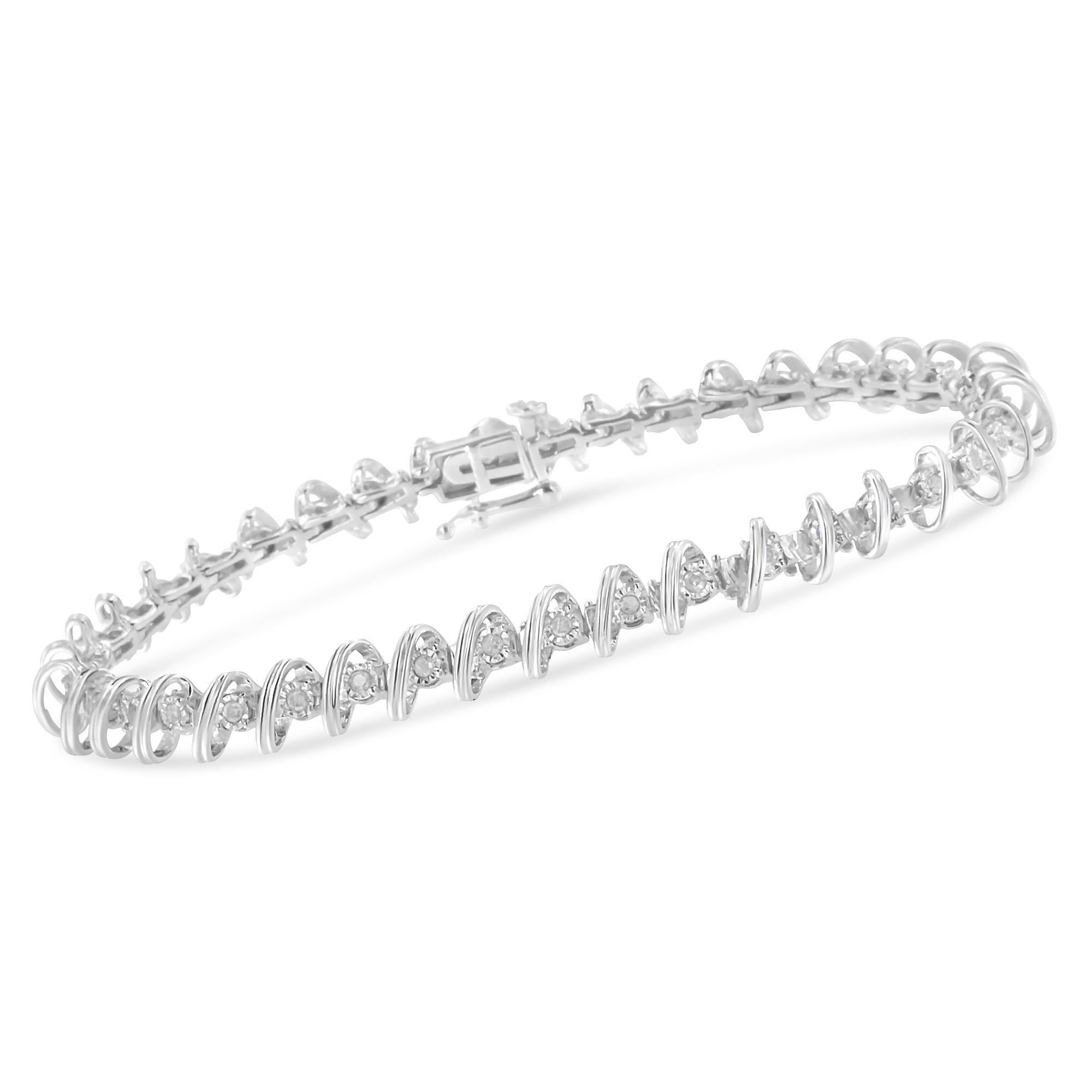 Modern .925 Sterling Silver 1/2 Cttw Diamond Miracle-Set 7