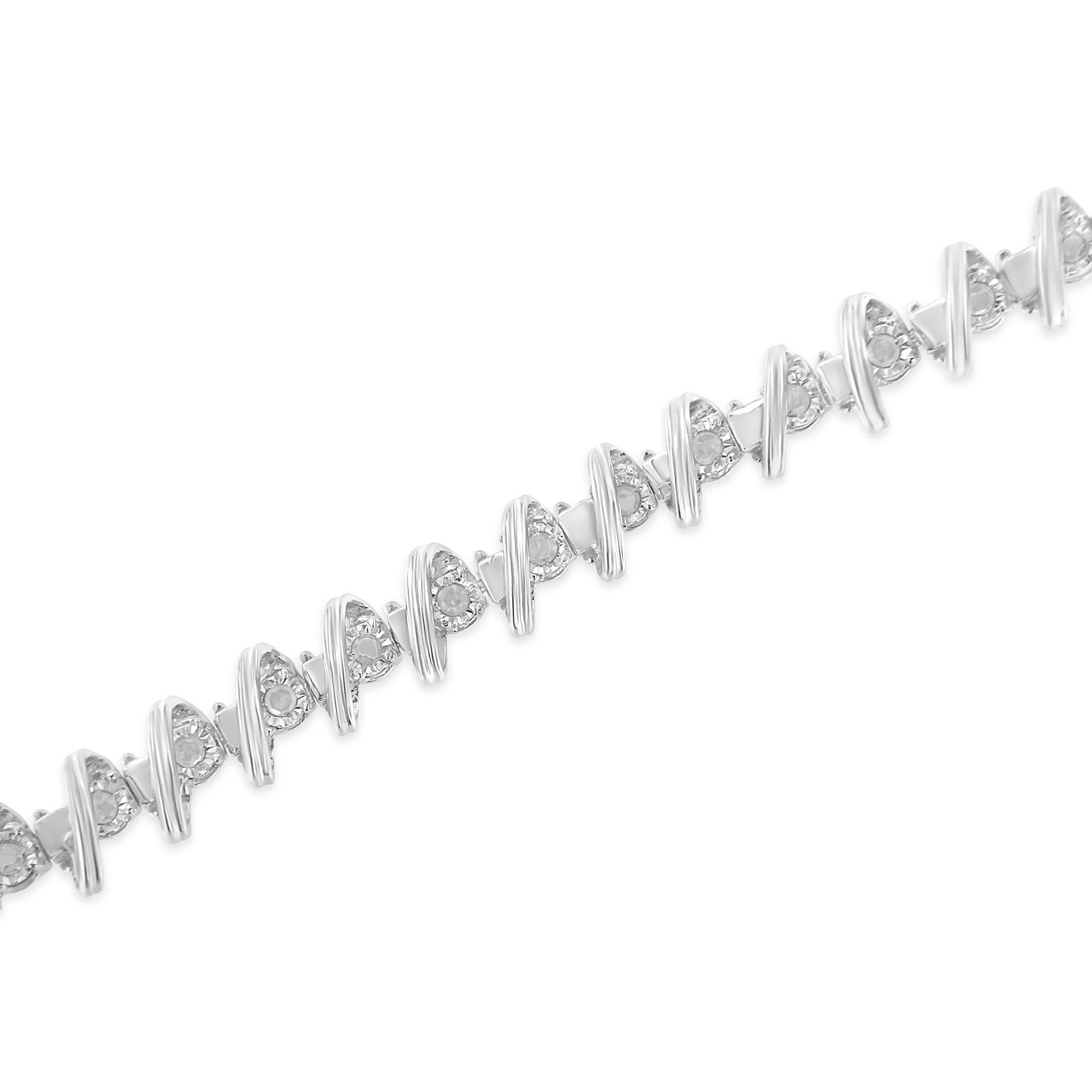 Round Cut .925 Sterling Silver 1/2 Cttw Diamond Miracle-Set 7
